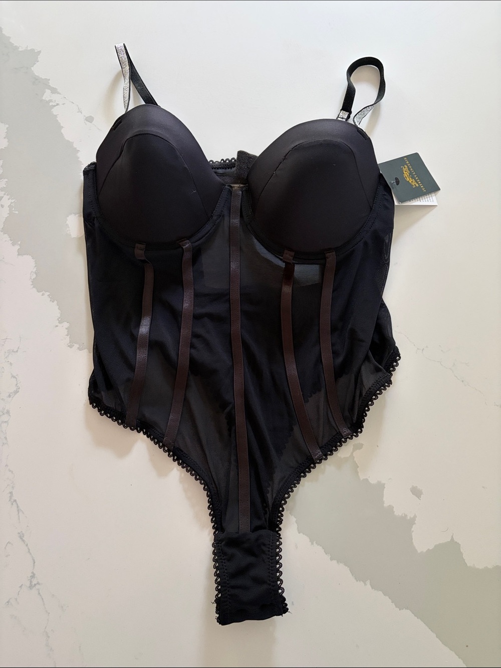 NWT Black Bustier Bodysuit - Women Intimates & Sleepwear Size L